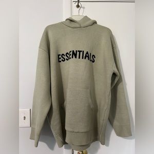 Essentials Knit Hoodie - Beige/Black XL NWT